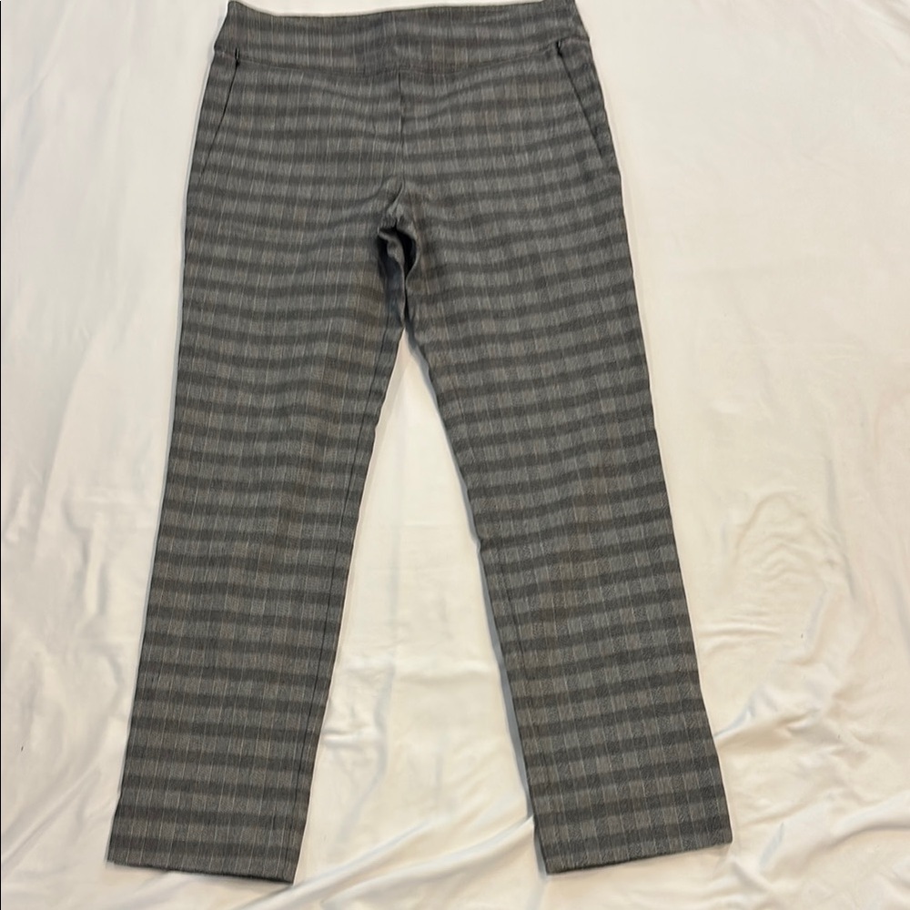 Margaret M Gray Dress Pants Classic Plaid